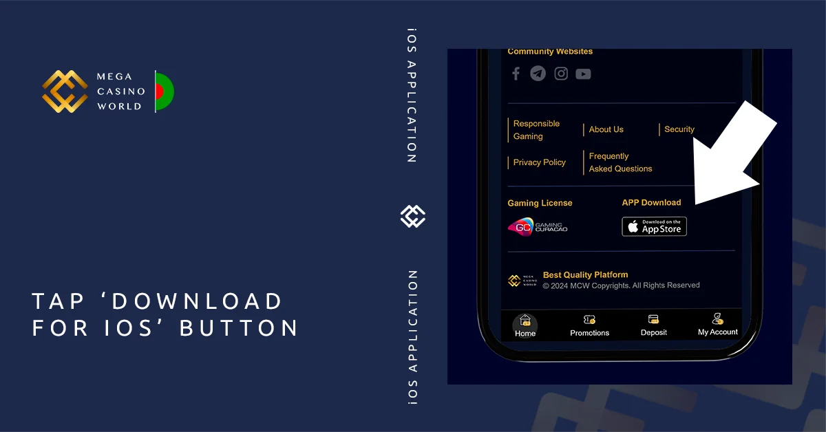 Tap on \"Download for iOS\" button - MCW
