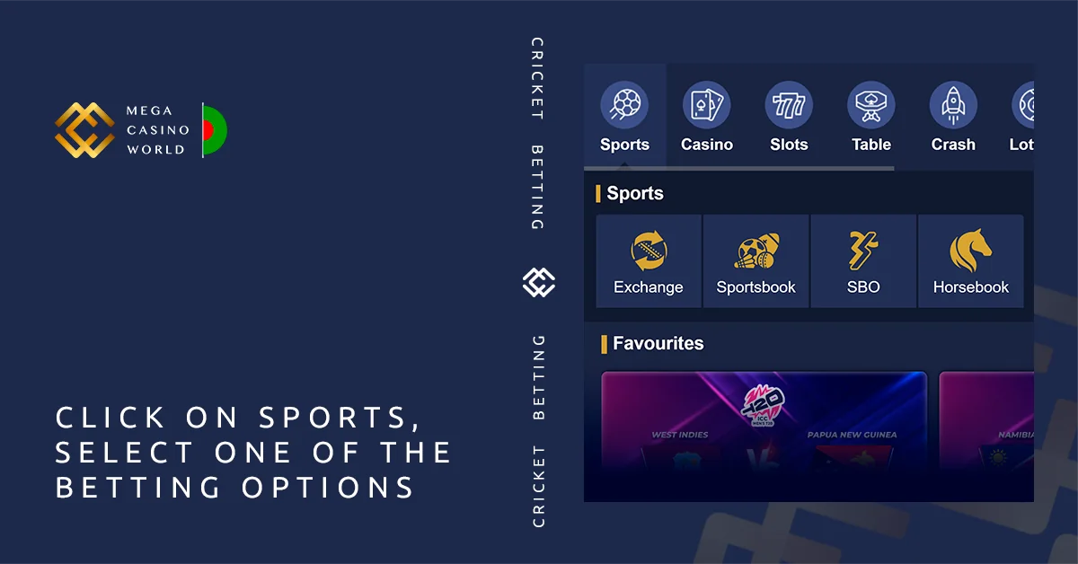 Navigate to the sports betting section of MCW and select the option that suits you best.