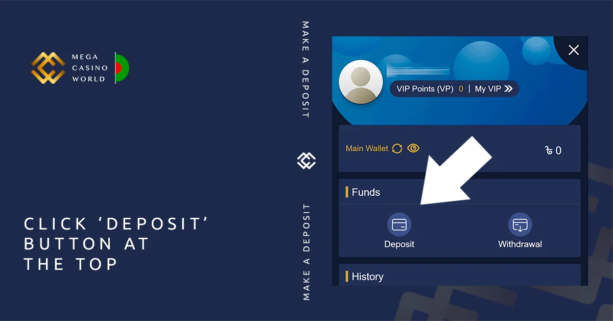 Click the \"Deposit\" button located at the top of the screen on the MCW Bangladesh page.