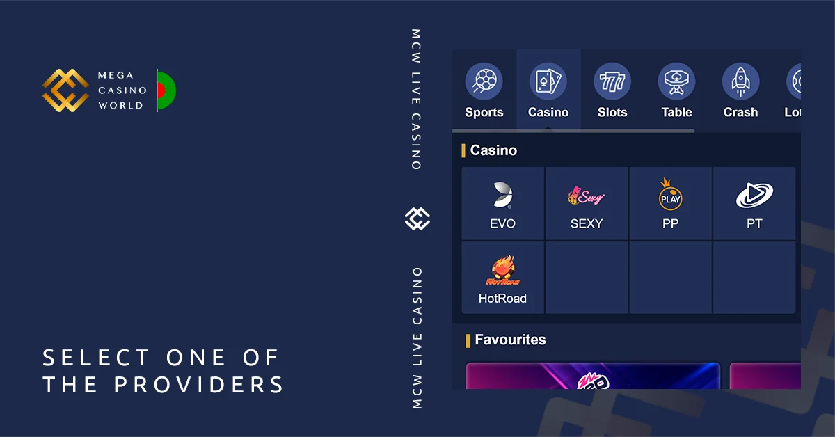 Filter games by choosing your preferred casino software provider on MCW Bangladesh