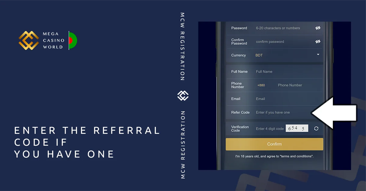 Input your referral code if applicable.